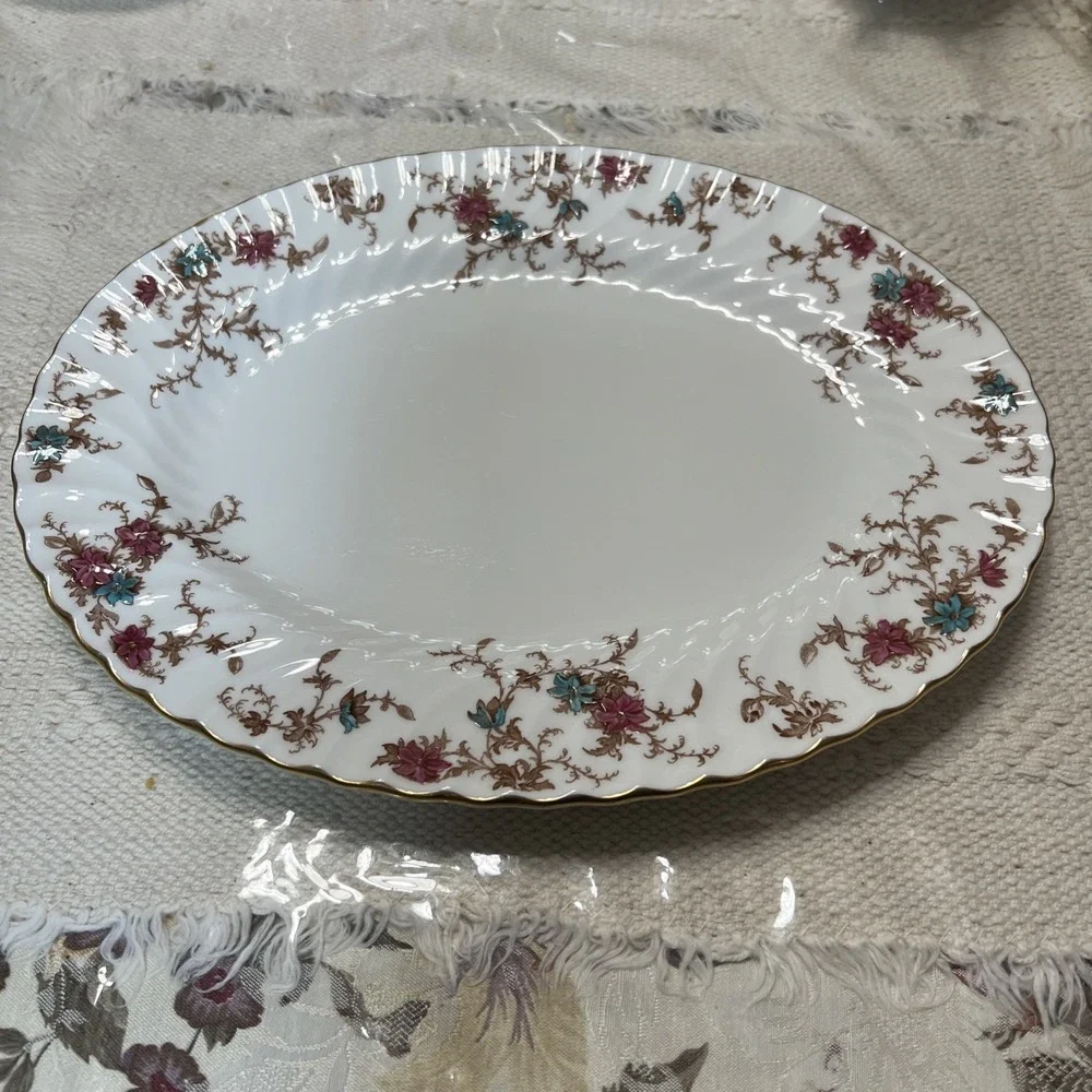 MINTON CHINA ANCESTRAL S-376 LARGE OVAL SERVING PLATTER‎ 12.5" EUC - Picture 11 of 12